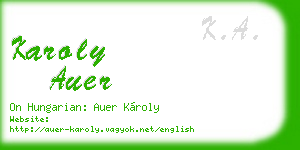 karoly auer business card